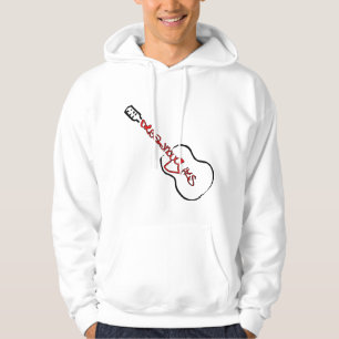 Moletom Logotipo de Abstrato do violão acústico vermelho