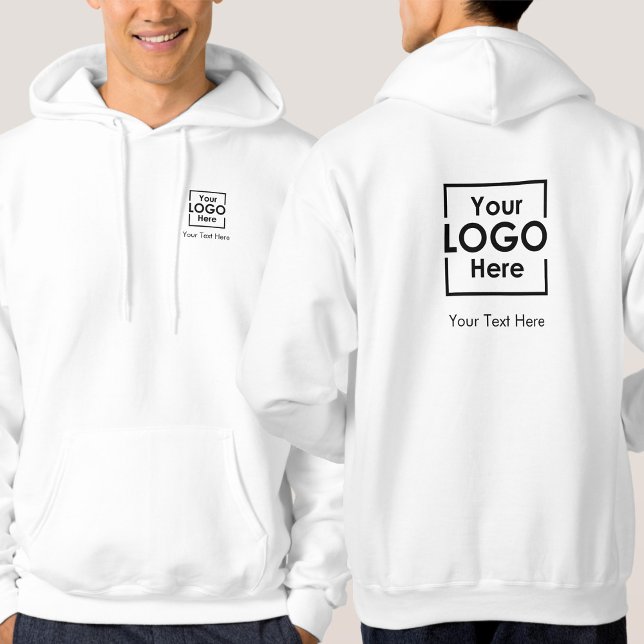 Moletom Logotipo de empresa personalizado simples Texto fr (Simple Personalized Business Logo Text Front Back Hoodie)
