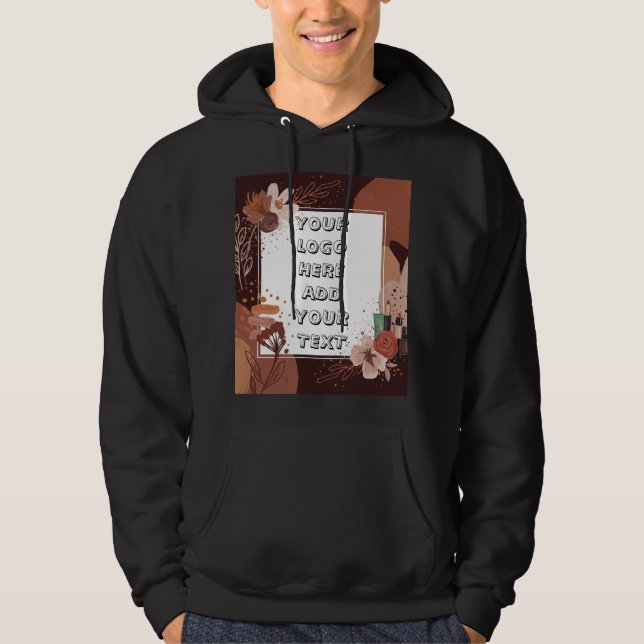 Moletom Logotipo de texto fotográfico Boho bucal Hoodie (Frente)