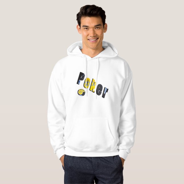 Moletom Logotipo Dimensionável Do Chipset Poker, Mens Hood (Frente Completa)