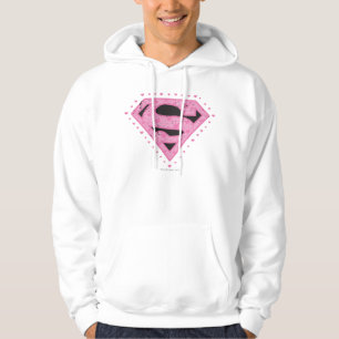 Moletom Logotipo Distante da Supergirl Preto e Rosa