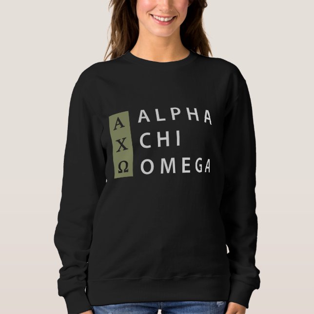Moletom Logotipo empilhado | alfa de Omega do qui (Frente)