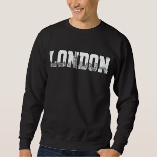 Moletom Londres Reino Unido Skyline Black & White Vintage