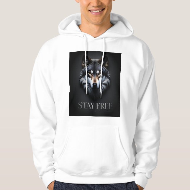 Moletom Lone Wolf Design - Fique Livre De Hoodie (Frente)