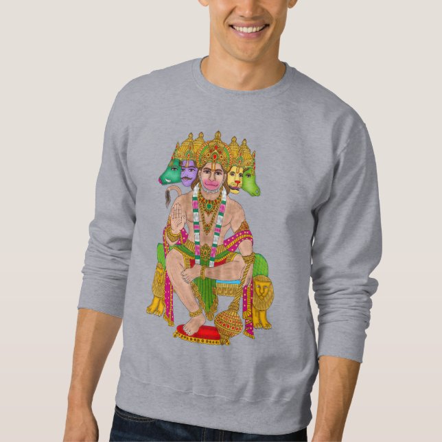 Moletom Lord Hanuman Sweatshirt | Poderoso Hindu Devta Han (Frente)