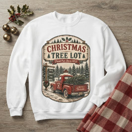 Moletom Lote de Árvore de Natal Caminhão Vermelho Vintage