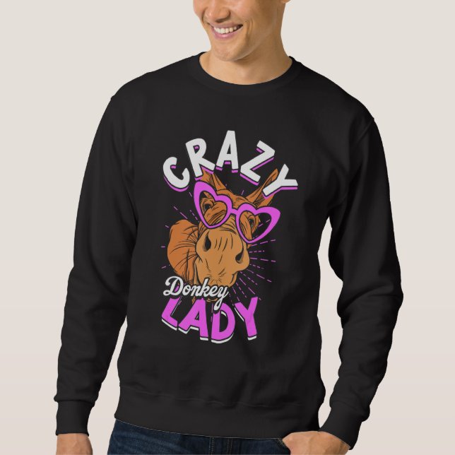 Moletom Louca Donkey Lady Animal Donkey Farmer Donkey (Frente)