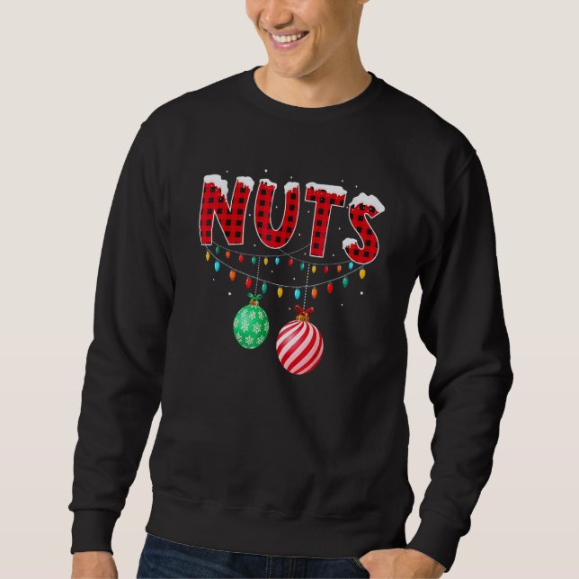Moletom Loucos De Peito Correspondentes À Xadrez De Natal  (Frente)