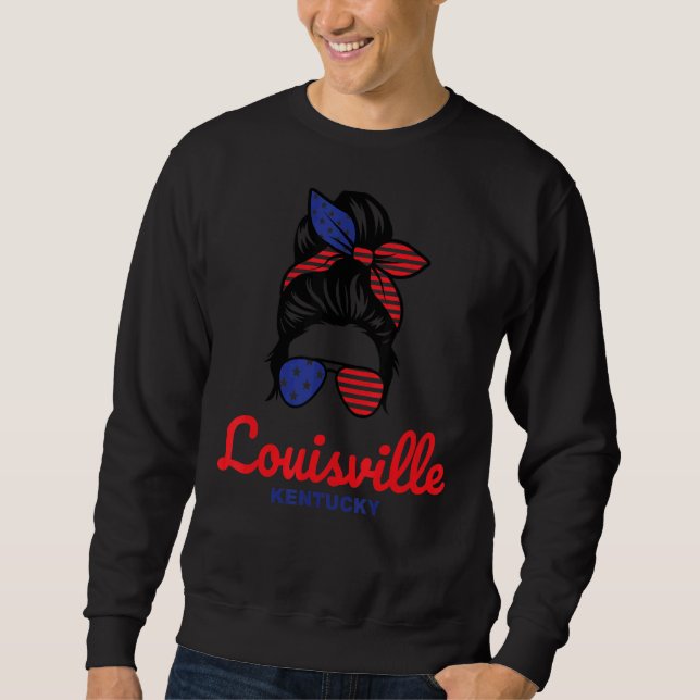 Moletom Louisville Kentucky Retro Messy Bun (Frente)