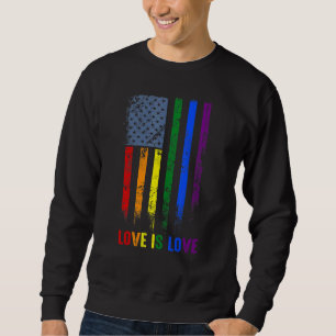 Moletom Love American Flag Rainbow Gay Lgbtq Lgbt Pride Mo