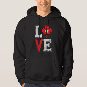 Moletom Love Canada Day Patriotic Canadian Red Mapeaf Folh