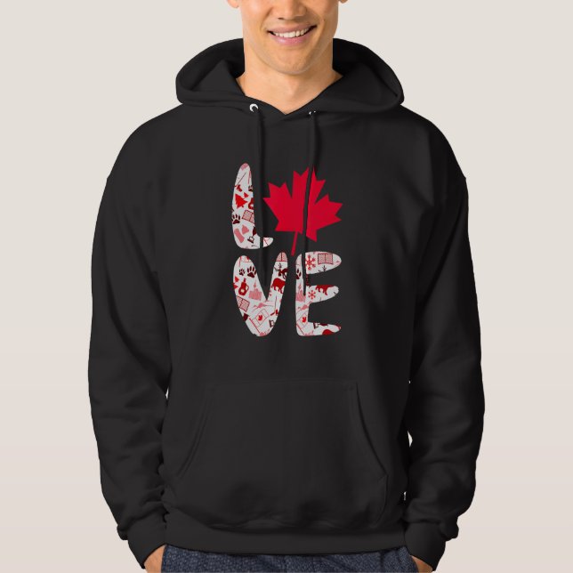Moletom Love Canada Maple deixa um dia canadense bonito (Frente)