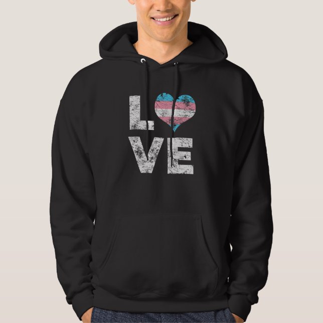 Moletom Love Heart Gay Transgender Flag Community Pride Tr (Frente)