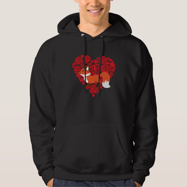 Moletom Love Heart Valentine's Day Roses Fox Boys Kids (Frente)