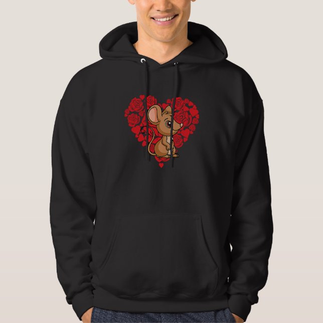 Moletom Love Heart Valentine's Day Roses Rat Boys Kids (Frente)