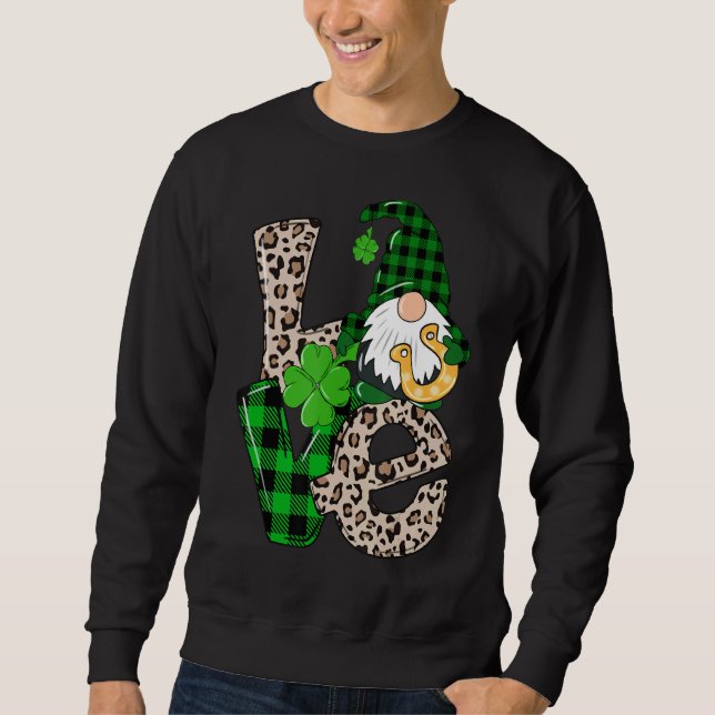 Moletom Love Irish Gnomo Tie Dye Shamrock Rua Patrick Day (Frente)