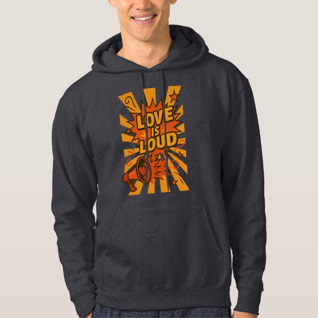 Moletom Love Is Loud Bold Comic-Style Statement (Frente)