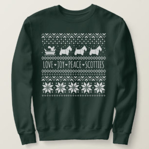Moletom Love Joy Peace Scotties Natal Holiday Dogs