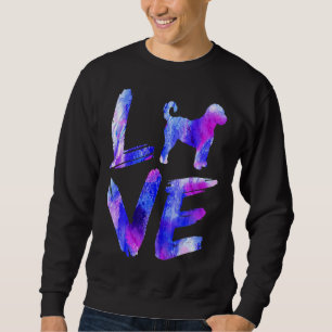 Moletom Love Labradoodle Watercolor Blue Dog Mãe Pai 1
