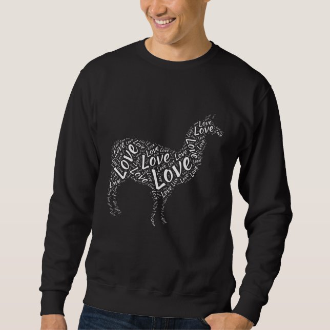 Moletom Love Llama I Love Llamas Word Cloud Graphic Premiu (Frente)