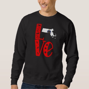 Moletom Love Massachusetts In Block Letters