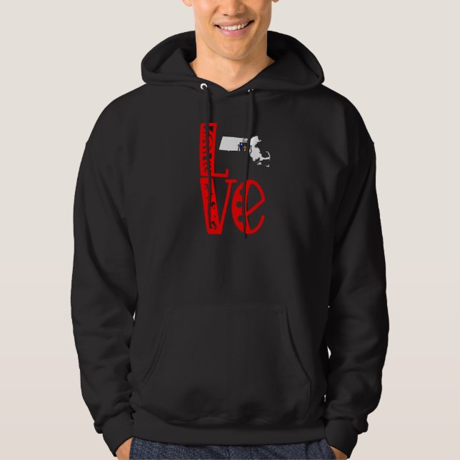 Moletom Love Massachusetts In Block Letters (Frente)