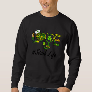 Moletom Love Scrub Life Irish Enfermeira Stethoscope Rua P