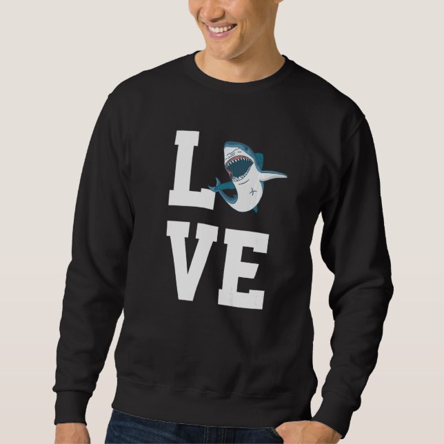 Moletom Love Sharks Outfit Shark  Sea Animal (Frente)