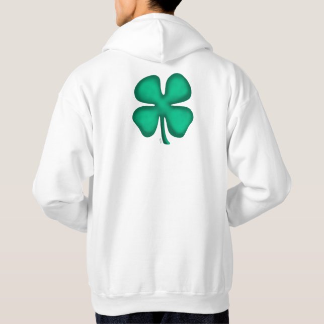 Moletom Lucky 4 Leaf Irish Clover White Hodie (Verso)
