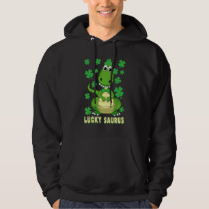 Moletom Lucky Saurus Dinosaur Irish Shamrock Rua de Patric