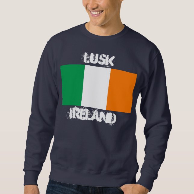 Moletom Lusk, Irlanda com bandeira irlandesa (Frente)