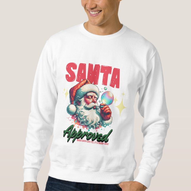 Moletom 🎅 Lustiges Weihnachts-Shirt – Santa Approved (Frente)