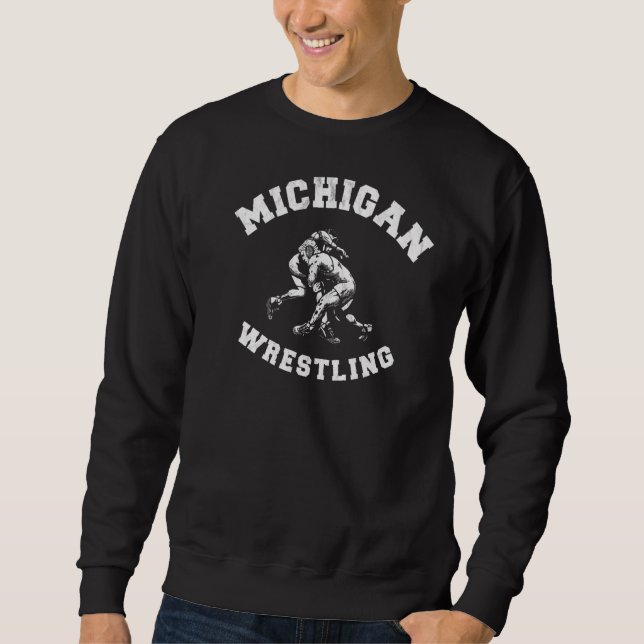 Moletom Luta Michigan 80s - Estilo Retro em Descanso (Frente)