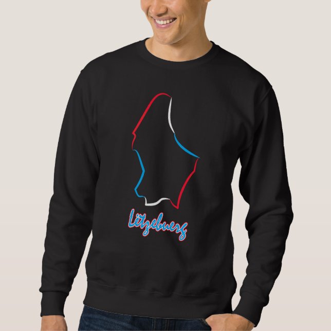Moletom Luxembourg Flag Luxembourg Outline Luxembourger Le (Frente)