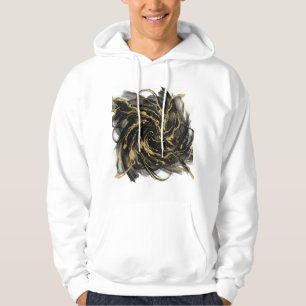 Moletom Luxo em Ouro e Preto com Fluxo de Tinta Marmoreal 