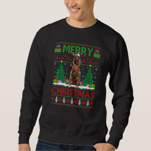 Moletom Luzes de árvore de Natal Ugly Santa Irish Setter D