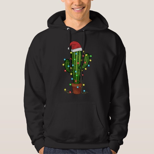 Moletom Luzes de Natal Cactus Sobrevive Engraçado Xmas (Frente)