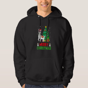 Moletom Luzes de Natal Llama Alpaca Santa Hat Bonito