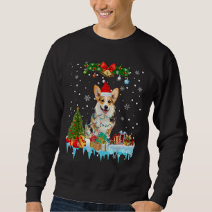 Moletom Luzes de Natal Papais noeis de Cachorro Árvore Xma