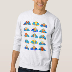 Moletom Luzes em azul escuro, laranja e turquesa