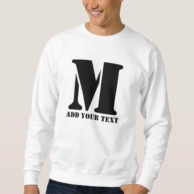 Moletom M Monograma Simples Moderno Minimalista Personaliz (Frente)