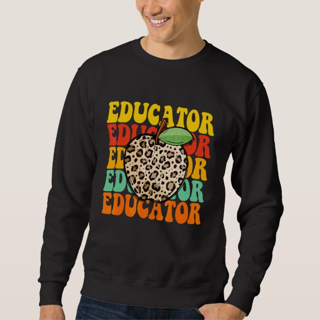 Moletom Maçã de Leopardo Educador Agradecimento ao Profess (Frente)