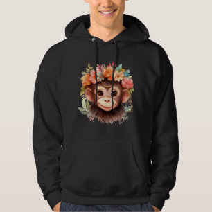 Moletom Macaco Chimpanzé Selva Animal Boho Floral Ape 21