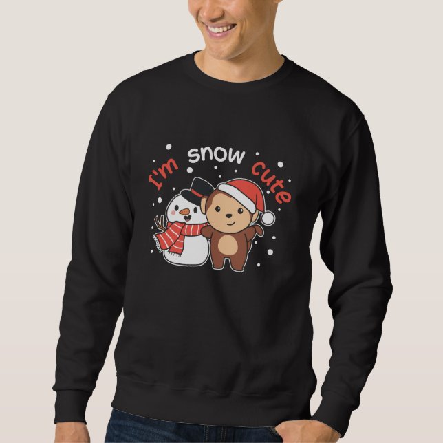 Moletom Macaco Eu Te Amo Neve Muito Snowman Pun (Frente)