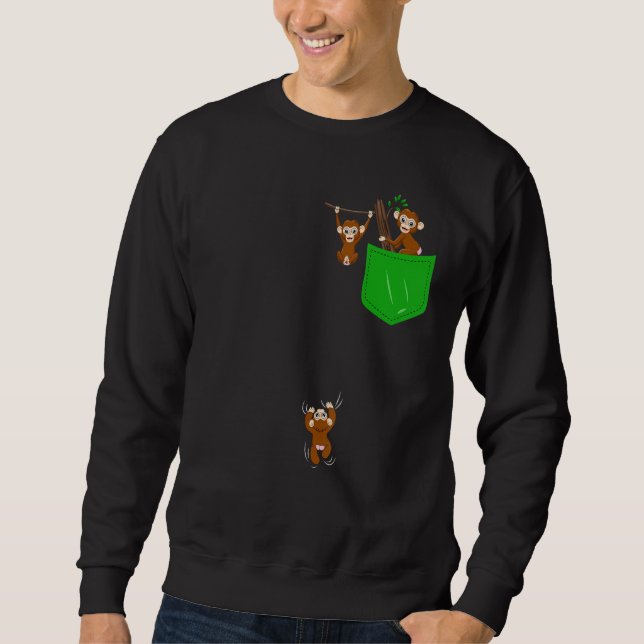 Moletom Macaco Fofa Bolsa de Macaco para Crianças Macaco 1 (Frente)