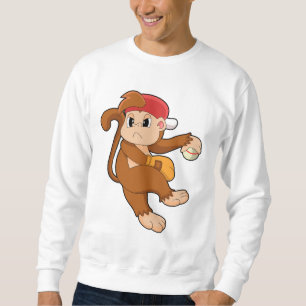 Moletom Macaco no beisebol com luva de beisebol