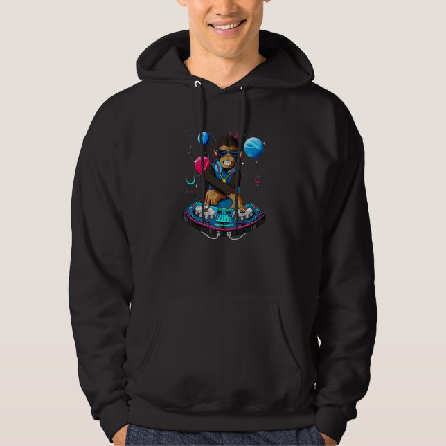 Moletom Macaco Psicotrópico DJ EDM Raver Música Trance F (Frente)