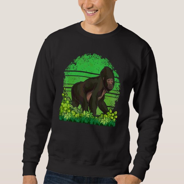 Moletom Macaco Vida Selvagem Gorila Macaco Antigo Gorila (Frente)