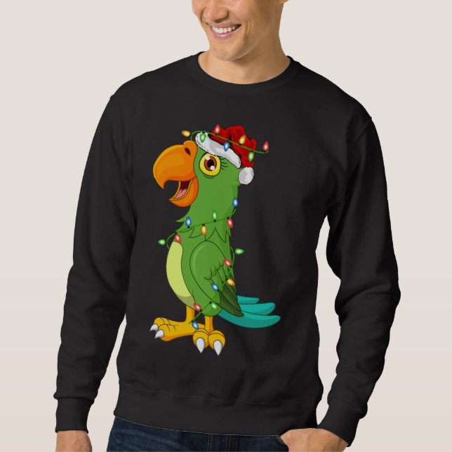 Moletom Macaw Bird Lover Xmas Santa Hat Macaw (Frente)
