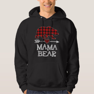 Moletom Mãe Bear Natal Pajama Red Xadrez Buffalo Família